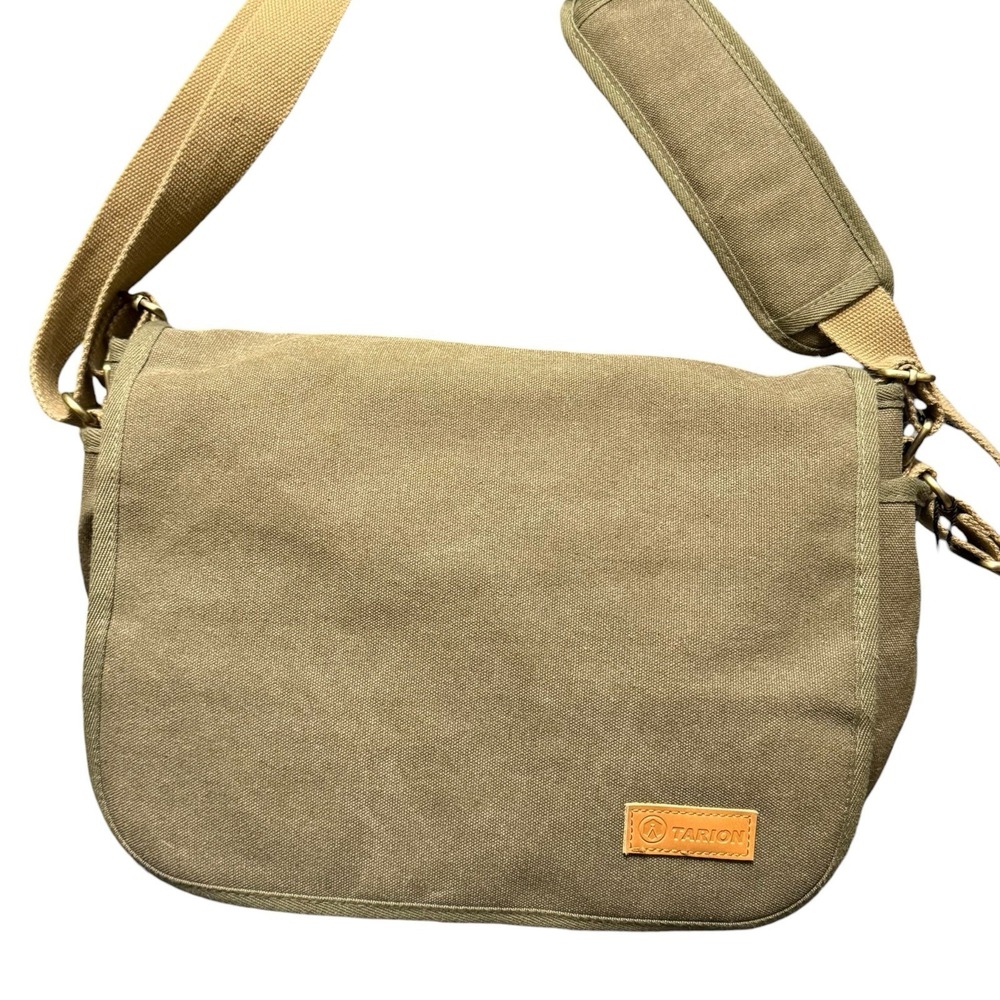 Tarion‎ RS01 Camera Messenger Bag DSLR Shoulder Padded Green Canvas NWT